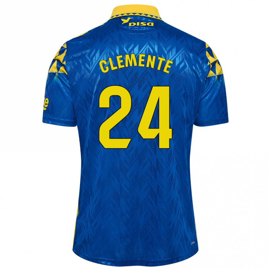 Homme Football Maillot Enrique Clemente #24 Bleu Jaune Tenues Extérieur 2024/25 Canada