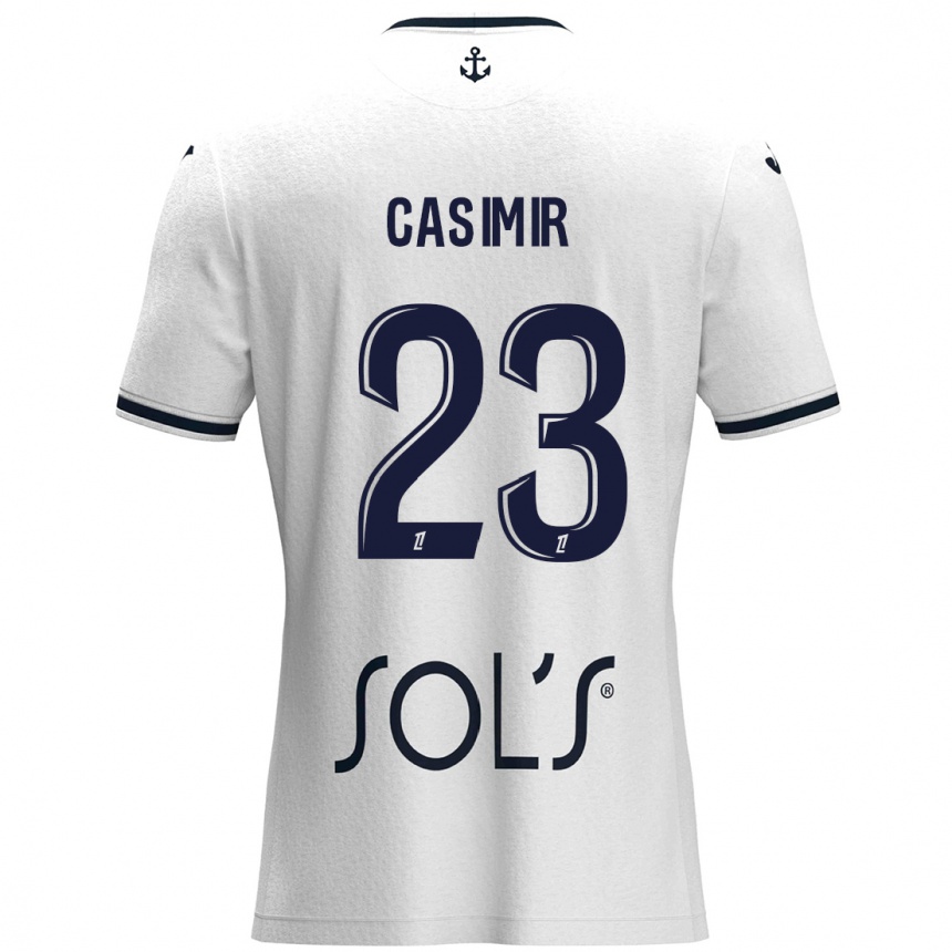 Homme Football Maillot Josué Casimir #23 Blanc Bleu Foncé Tenues Extérieur 2024/25 Canada