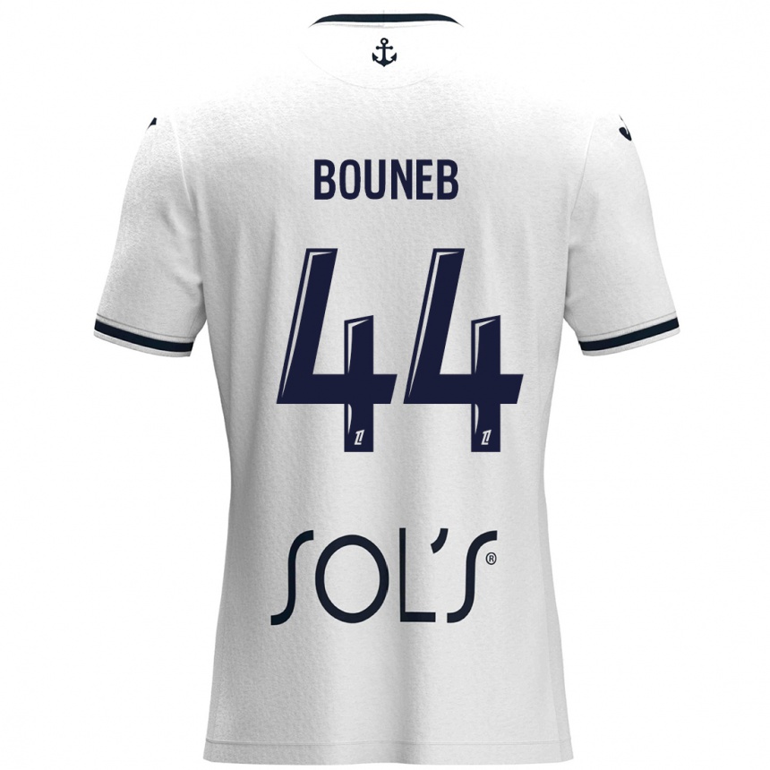 Homme Football Maillot Ismaïl Bouneb #44 Blanc Bleu Foncé Tenues Extérieur 2024/25 Canada