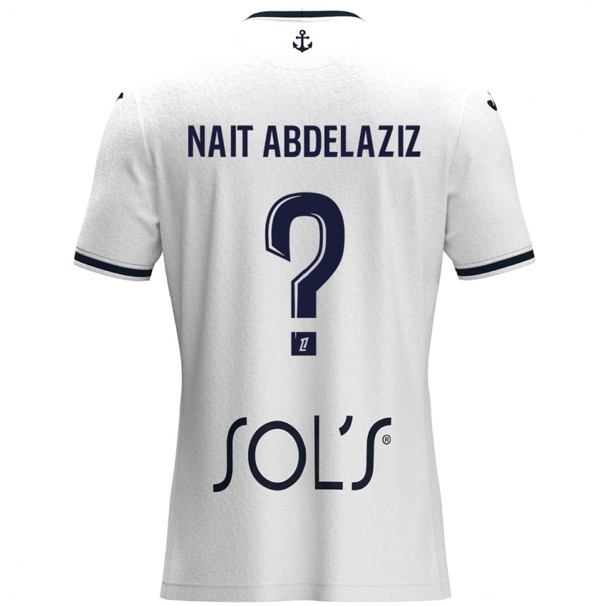 Homme Football Maillot Elias Naït Abdelaziz #0 Blanc Bleu Foncé Tenues Extérieur 2024/25 Canada