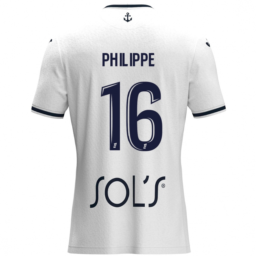 Homme Football Maillot Laëtitia Philippe #16 Blanc Bleu Foncé Tenues Extérieur 2024/25 Canada