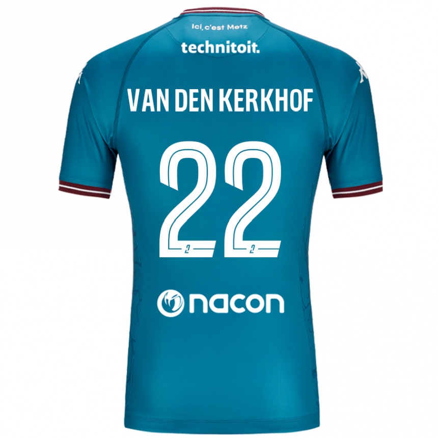 Men Football Kevin Van Den Kerkhof #22 Bleu Petrole Away Jersey 2024/25 T-Shirt Canada