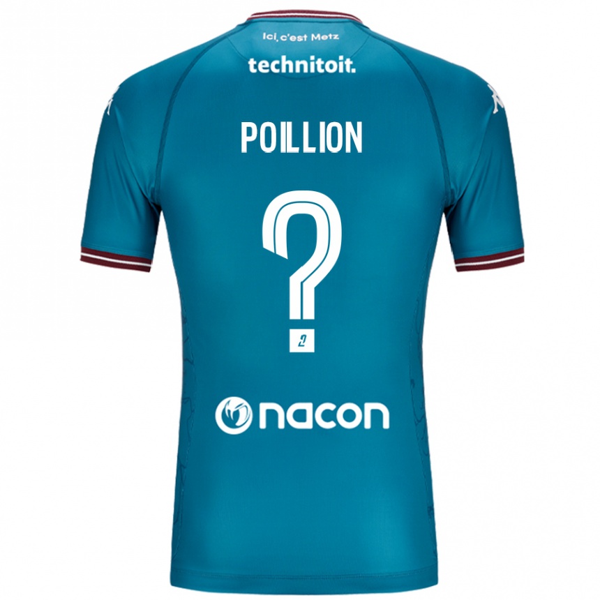 Men Football Noé Poillion #0 Bleu Petrole Away Jersey 2024/25 T-Shirt Canada