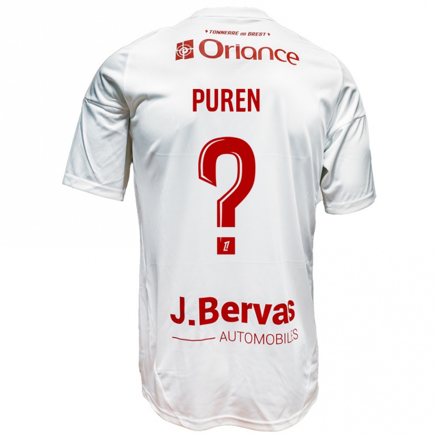 Men Football Matthieu Puren #0 White Red Away Jersey 2024/25 T-Shirt Canada