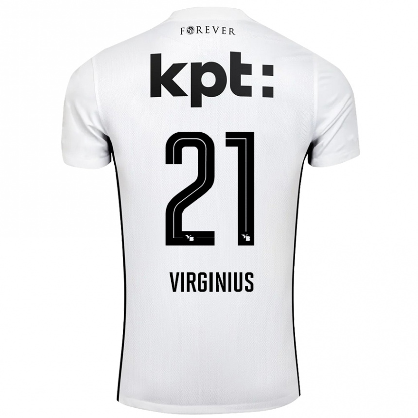 Men Football Alan Virginius #21 White Black Away Jersey 2024/25 T-Shirt Canada