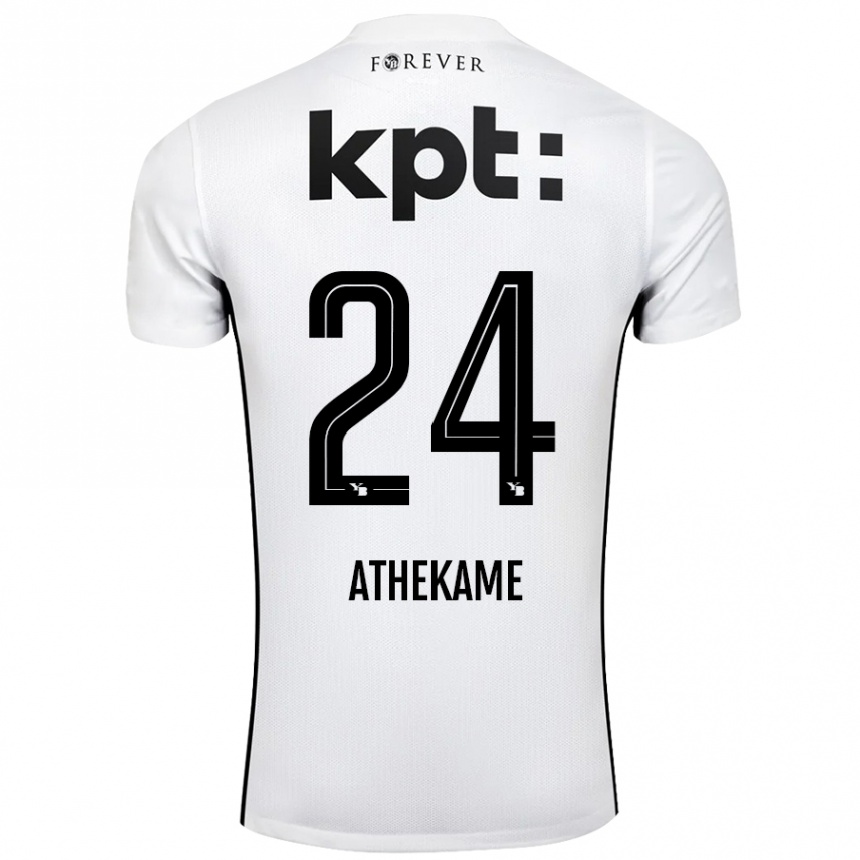 Men Football Zachary Athekame #24 White Black Away Jersey 2024/25 T-Shirt Canada