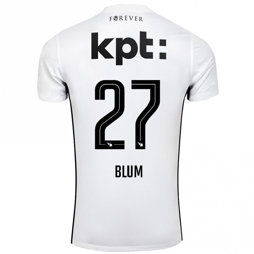 Men Football Lewin Blum #27 White Black Away Jersey 2024/25 T-Shirt Canada