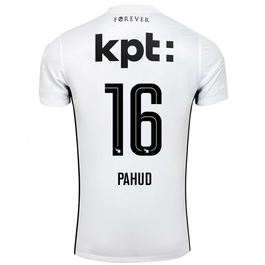 Men Football Ciril Pahud #16 White Black Away Jersey 2024/25 T-Shirt Canada