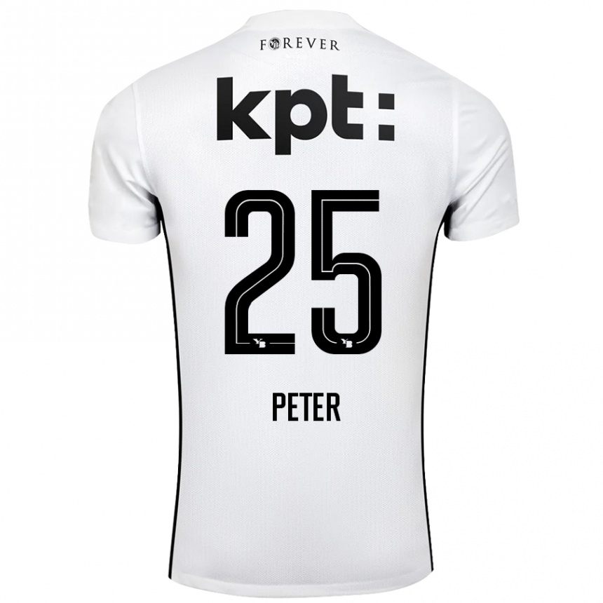 Men Football Luc Peter #25 White Black Away Jersey 2024/25 T-Shirt Canada