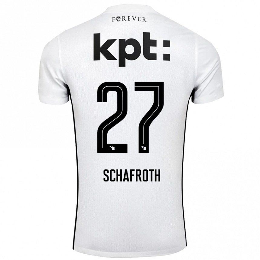 Men Football Reto Schafroth #27 White Black Away Jersey 2024/25 T-Shirt Canada