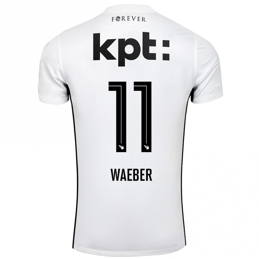 Men Football Stéphanie Waeber #11 White Black Away Jersey 2024/25 T-Shirt Canada