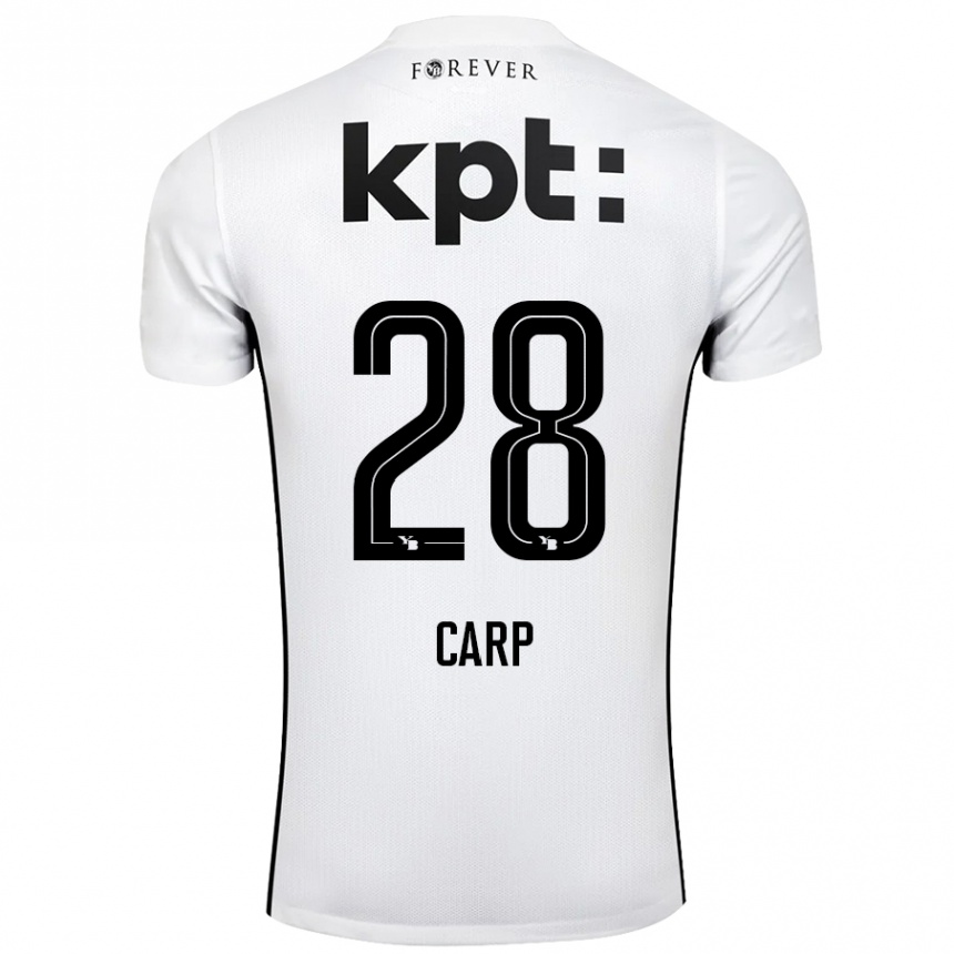 Men Football Cristina Carp #28 White Black Away Jersey 2024/25 T-Shirt Canada