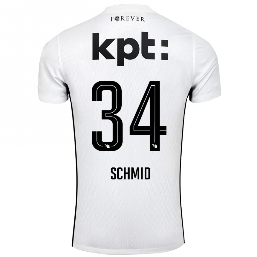 Men Football Céline Schmid #34 White Black Away Jersey 2024/25 T-Shirt Canada