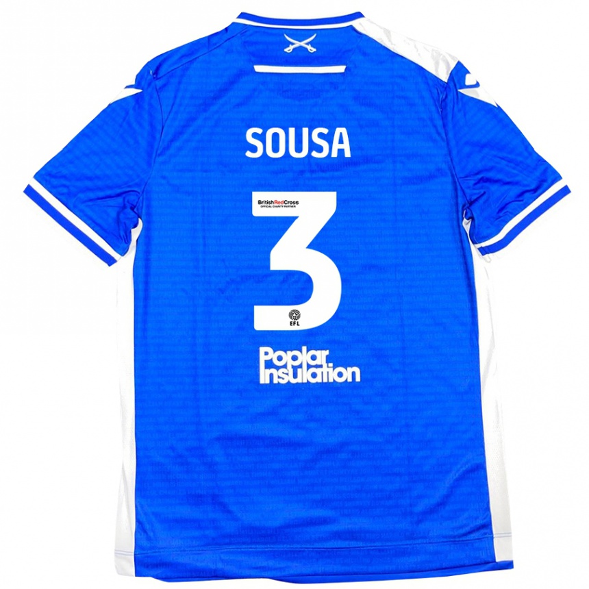 Women Football Lino Sousa #3 Blue White Home Jersey 2024/25 T-Shirt Canada