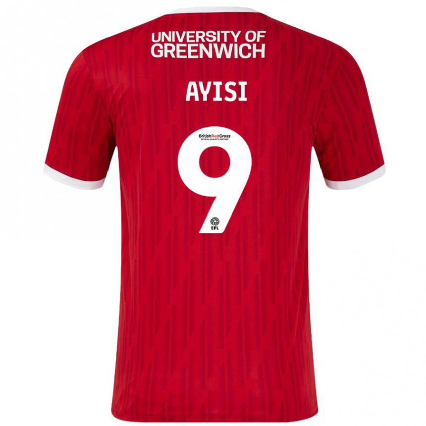 Women Football Freda Ayisi #9 Red White Home Jersey 2024/25 T-Shirt Canada