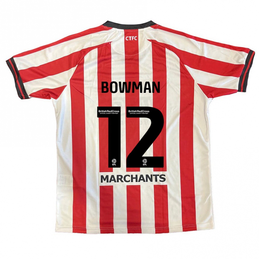 Women Football Ryan Bowman #12 Red White Home Jersey 2024/25 T-Shirt Canada