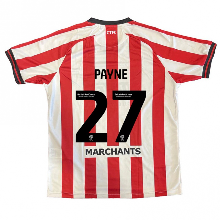 Women Football Lewis Payne #27 Red White Home Jersey 2024/25 T-Shirt Canada