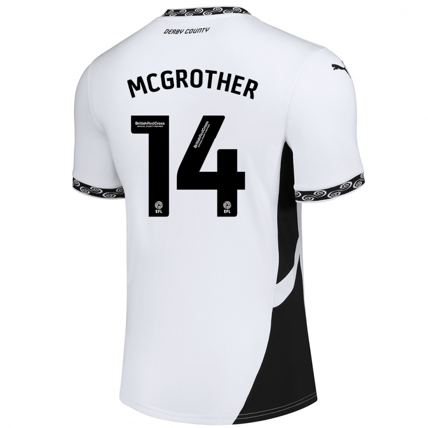 Women Football Becky Mcgrother #14 White Black Home Jersey 2024/25 T-Shirt Canada