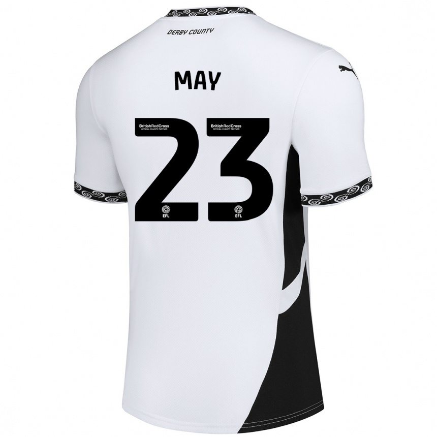 Women Football Rebecca May #23 White Black Home Jersey 2024/25 T-Shirt Canada