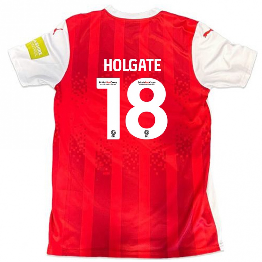 Women Football Harrison Holgate #18 Red White Home Jersey 2024/25 T-Shirt Canada