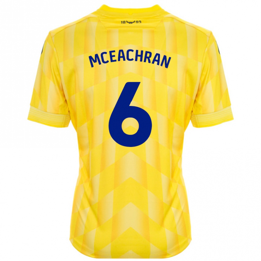 Women Football Josh Mceachran #6 Yellow Home Jersey 2024/25 T-Shirt Canada