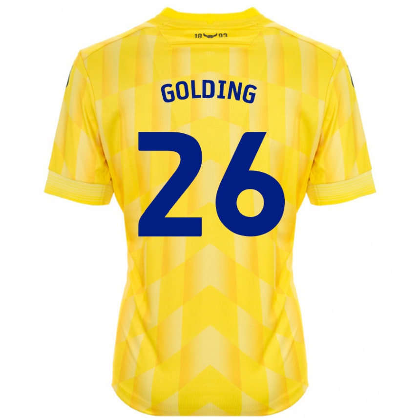 Women Football James Golding #26 Yellow Home Jersey 2024/25 T-Shirt Canada