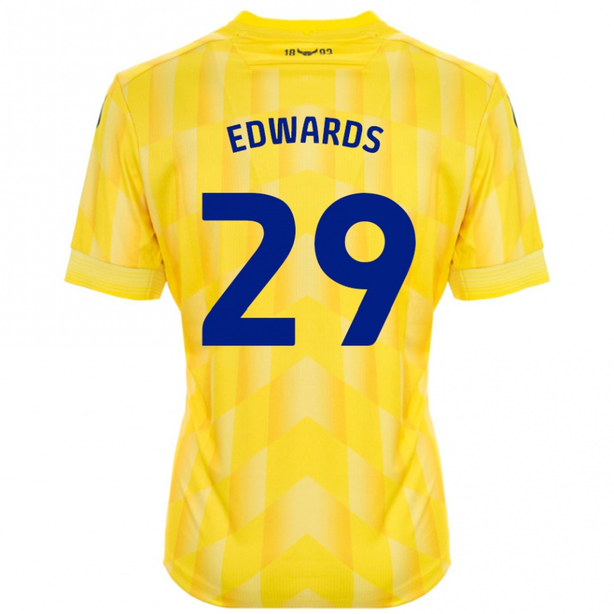 Women Football Kyle Edwards #29 Yellow Home Jersey 2024/25 T-Shirt Canada