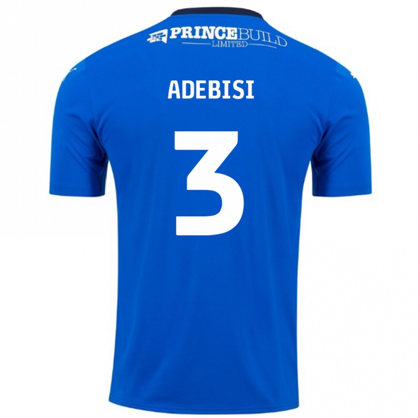 Women Football Rio Adebisi #3 Blue White Home Jersey 2024/25 T-Shirt Canada