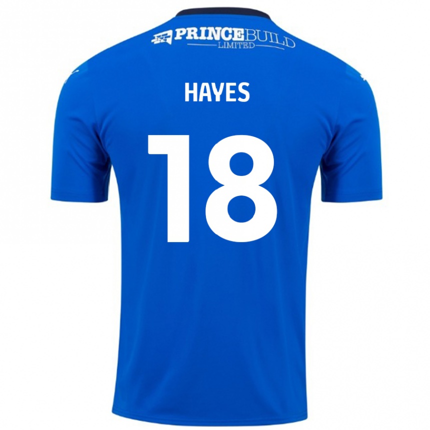 Women Football Cian Hayes #18 Blue White Home Jersey 2024/25 T-Shirt Canada