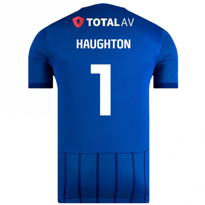 Women Football Hannah Haughton #1 Blue Home Jersey 2024/25 T-Shirt Canada