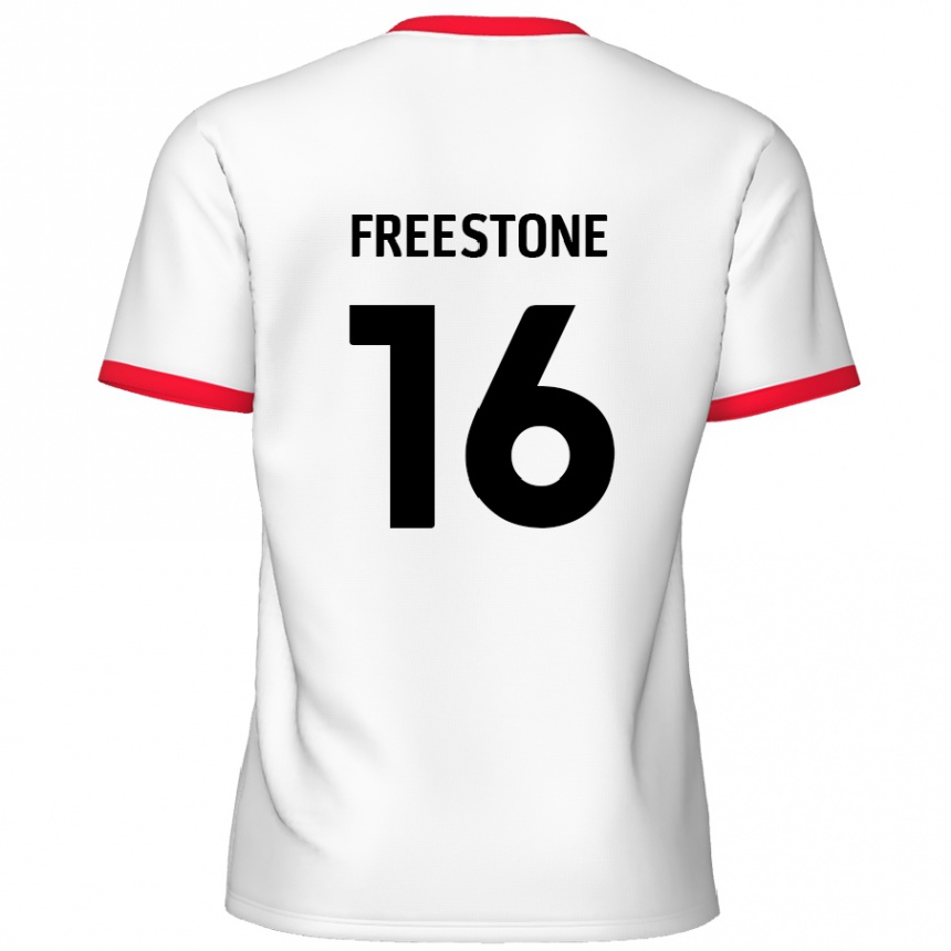 Women Football Lewis Freestone #16 White Red Home Jersey 2024/25 T-Shirt Canada