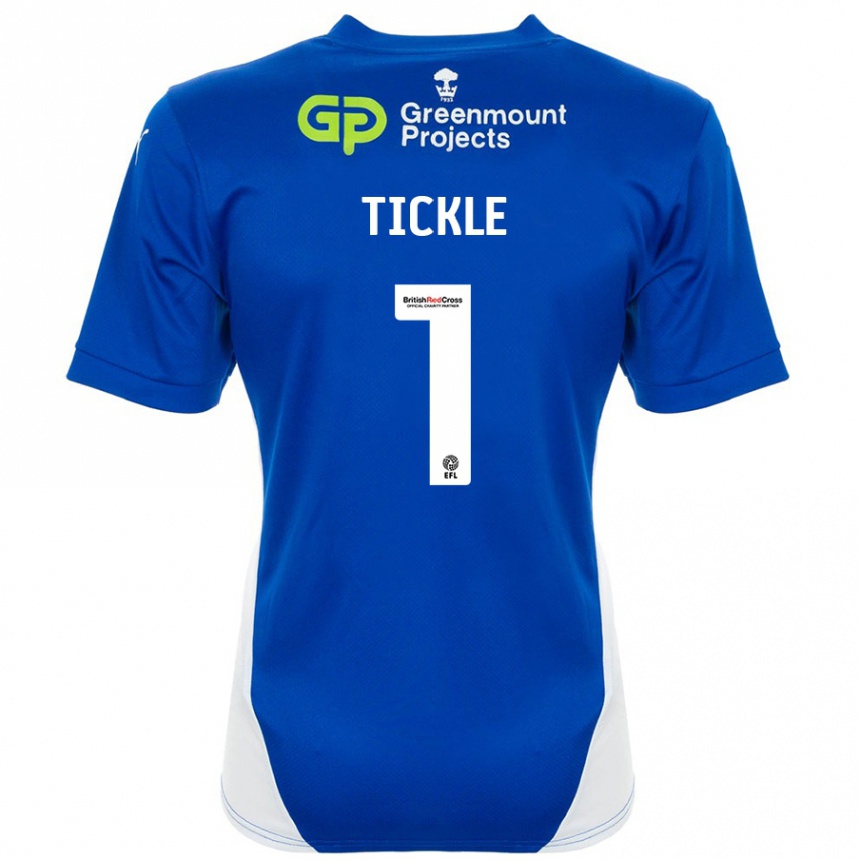 Women Football Sam Tickle #1 Blue White Home Jersey 2024/25 T-Shirt Canada