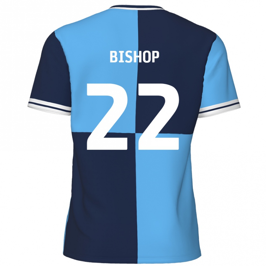 Women Football Nathan Bishop #22 Sky Blue Dark Blue Home Jersey 2024/25 T-Shirt Canada