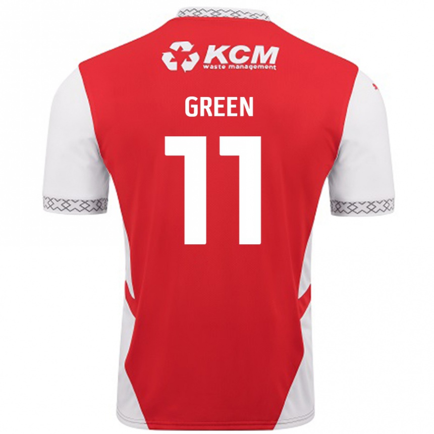 Women Football Andre Green #11 Red White Home Jersey 2024/25 T-Shirt Canada