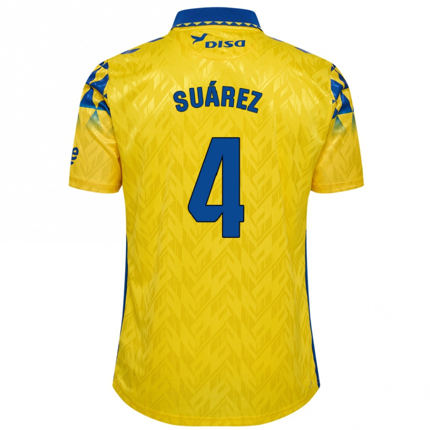 Women Football Alex Suárez #4 Yellow Blue Home Jersey 2024/25 T-Shirt Canada