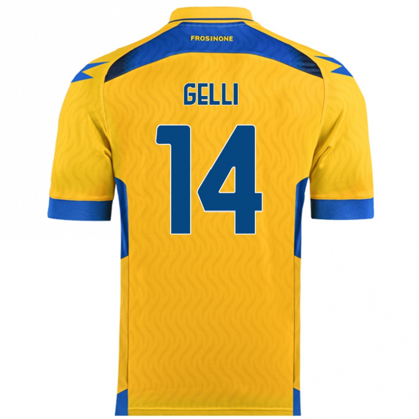 Women Football Francesco Gelli #14 Yellow Home Jersey 2024/25 T-Shirt Canada