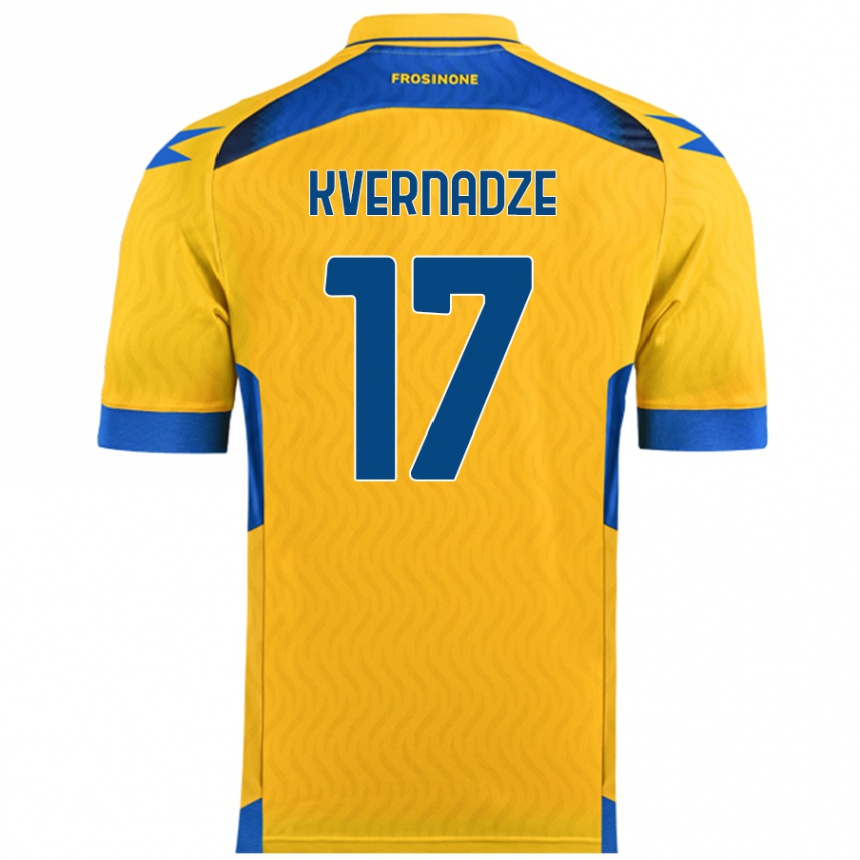 Women Football Giorgi Kvernadze #17 Yellow Home Jersey 2024/25 T-Shirt Canada