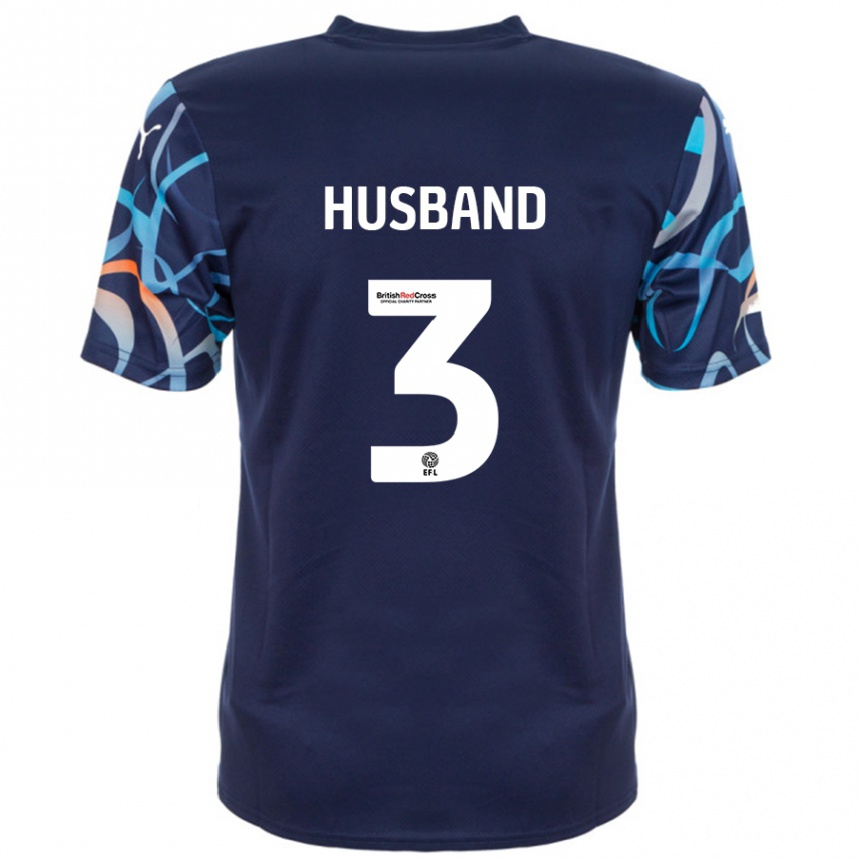 Women Football James Husband #3 Navy Blue Away Jersey 2024/25 T-Shirt Canada