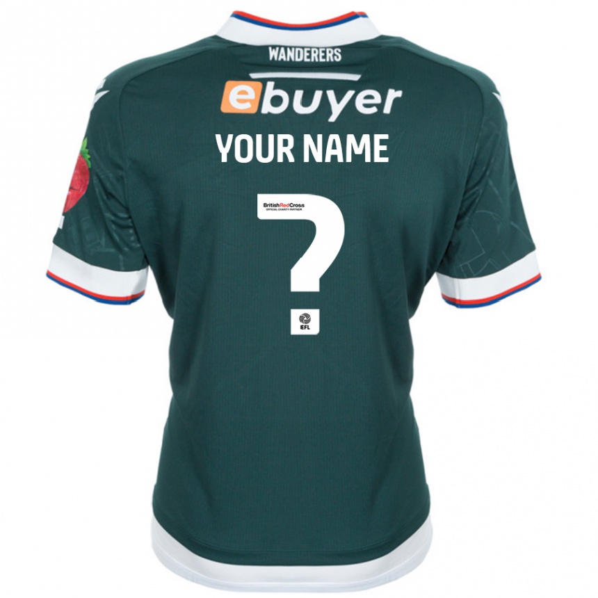 Women Football Your Name #0 Dark Green Away Jersey 2024/25 T-Shirt Canada