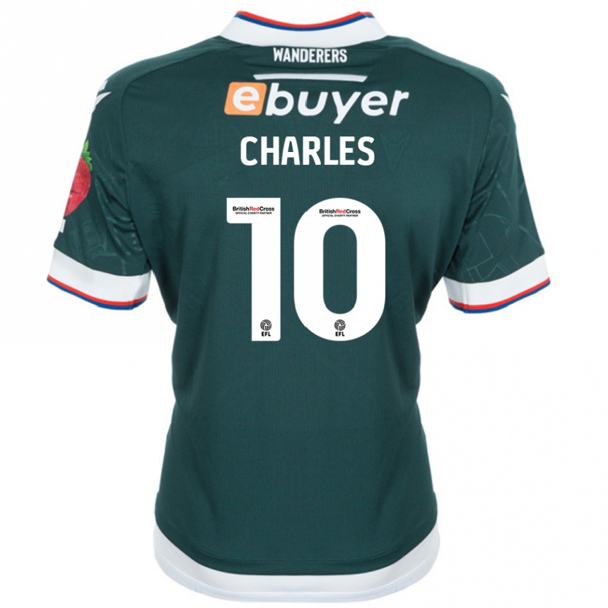 Women Football Dion Charles #10 Dark Green Away Jersey 2024/25 T-Shirt Canada