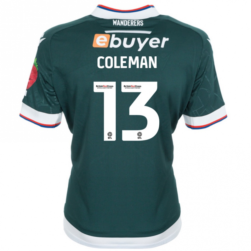 Women Football Joel Coleman #13 Dark Green Away Jersey 2024/25 T-Shirt Canada