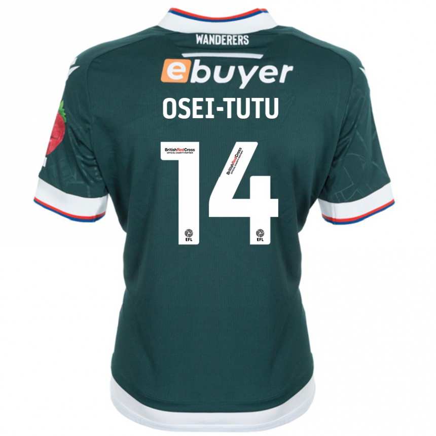 Women Football Jordi Osei-Tutu #14 Dark Green Away Jersey 2024/25 T-Shirt Canada