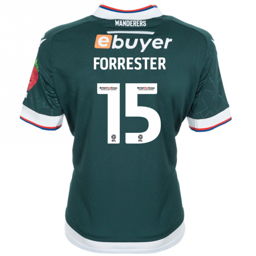 Women Football Will Forrester #15 Dark Green Away Jersey 2024/25 T-Shirt Canada