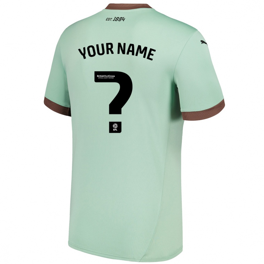 Women Football Your Name #0 Pale Green Away Jersey 2024/25 T-Shirt Canada