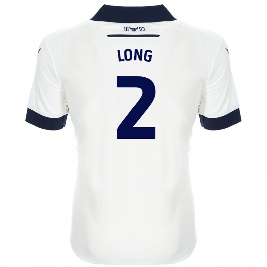 Women Football Sam Long #2 White Navy Blue Away Jersey 2024/25 T-Shirt Canada