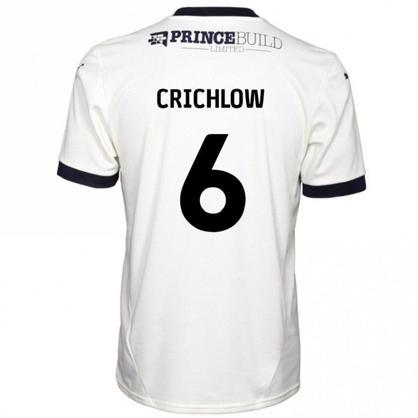 Women Football Romoney Crichlow #6 Off White Black Away Jersey 2024/25 T-Shirt Canada