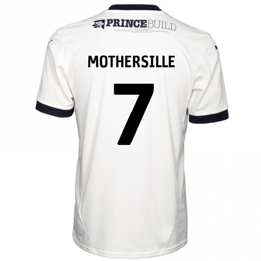 Women Football Malik Mothersille #7 Off White Black Away Jersey 2024/25 T-Shirt Canada