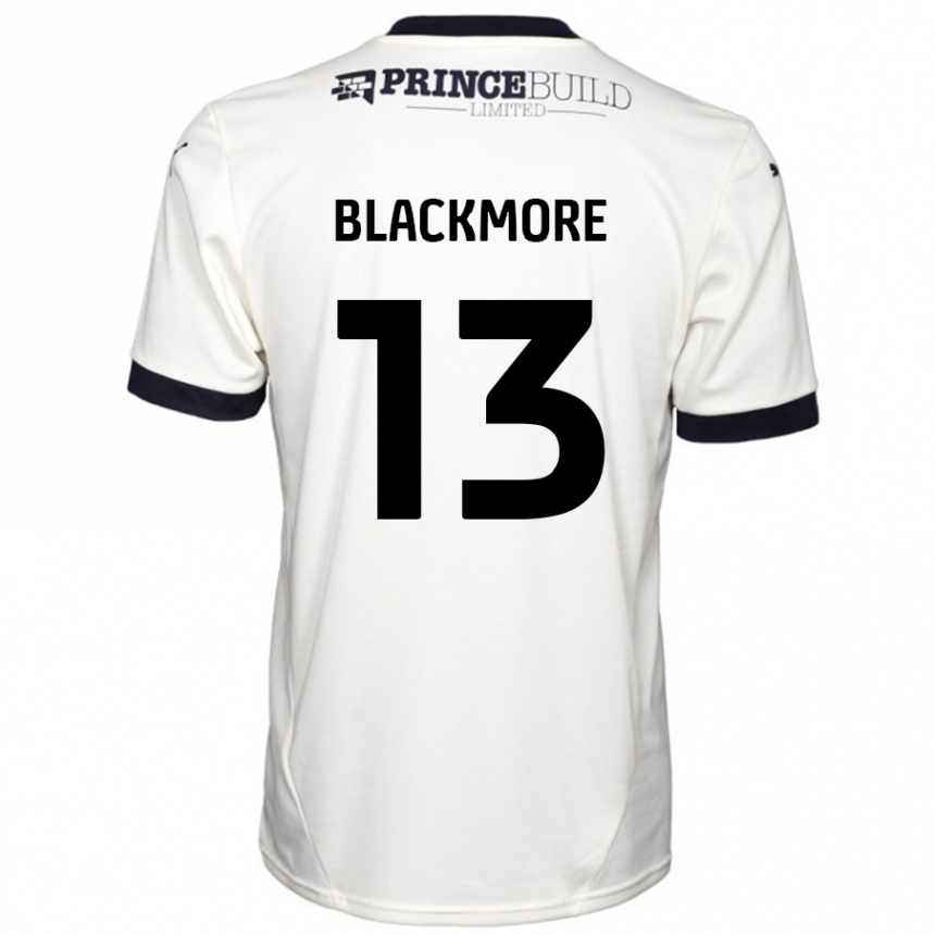 Women Football Will Blackmore #13 Off White Black Away Jersey 2024/25 T-Shirt Canada