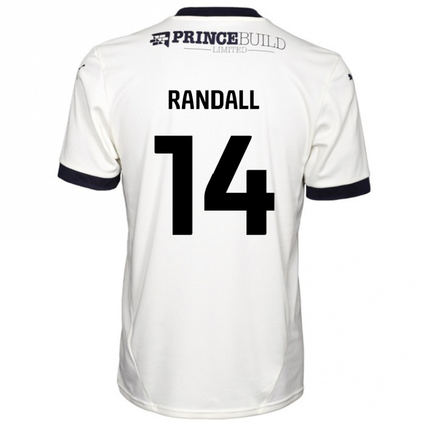 Women Football Joel Randall #14 Off White Black Away Jersey 2024/25 T-Shirt Canada