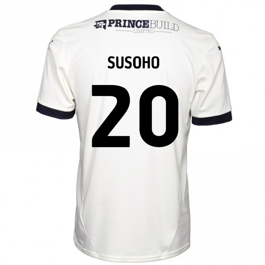 Women Football Mahamadou Susoho #20 Off White Black Away Jersey 2024/25 T-Shirt Canada